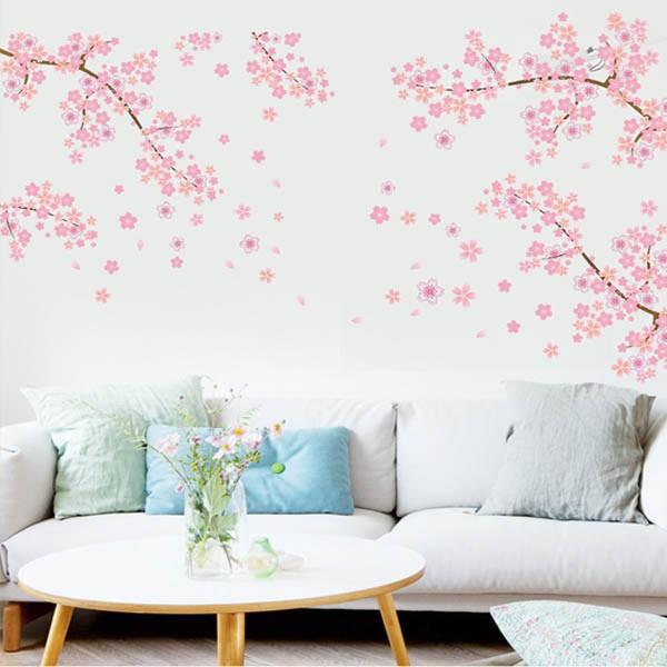 ウォールステッカー 桜 4月 春 植物 アート インテリアシール 壁デコレーション 北欧風 DIY リビング wszy045b
