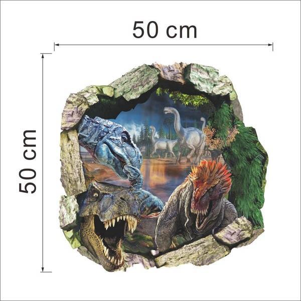 ウォールステッカー 穴 恐竜 ジュラシック だまし絵 トリックアート