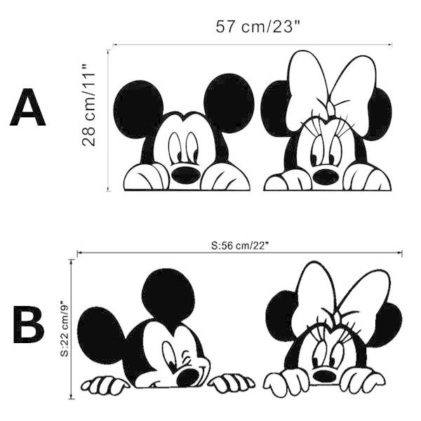 450円 贅沢品 カッティング 転写シール ウォールステッカー モノクロ 影絵風 ミッキー ミニー ディズニー インテリアシール 壁デコ Diy リビング