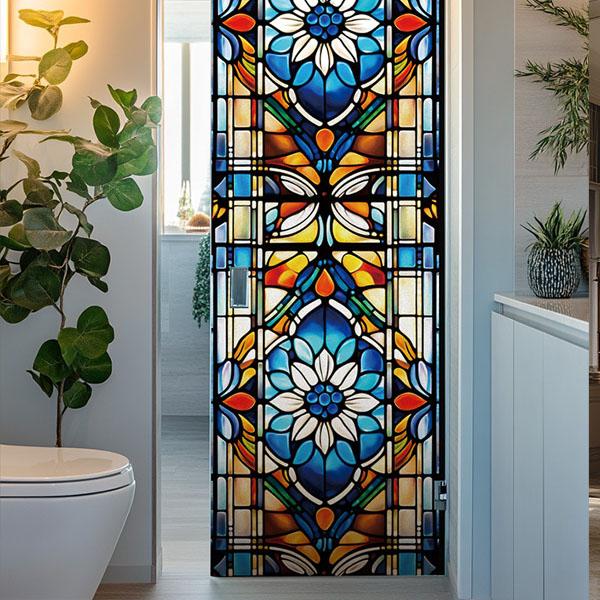 ガラスステッカー ステンドグラス 教会風 アンティーク 幾何学模様