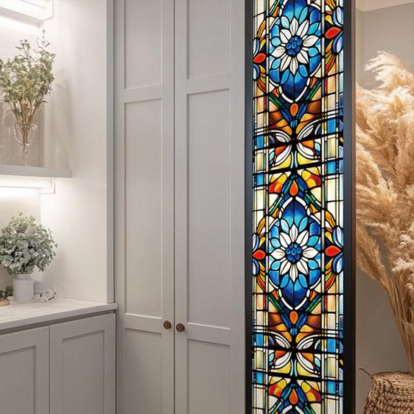 ガラスステッカー ステンドグラス 教会風 アンティーク 幾何学模様