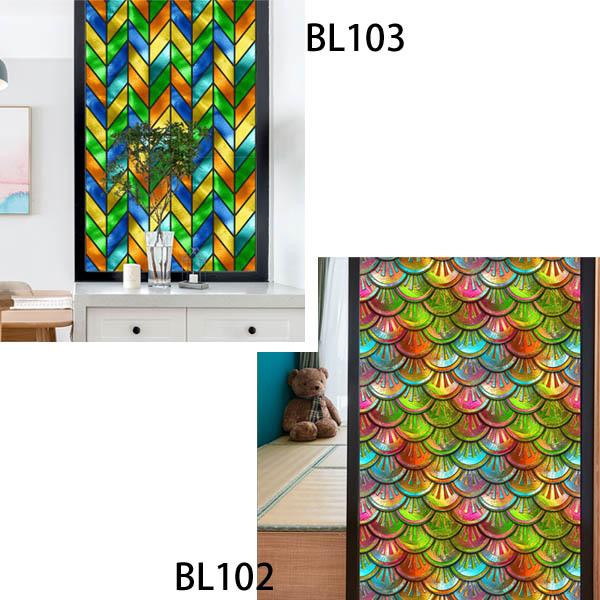 本日価格❣️一点物です❣️まるでステンドガラス！素晴らしいリング！ 裏まで美しい❣️ ガラスフィルム ステンドグラス柄 ボタニカル柄 カラフル 目隠し