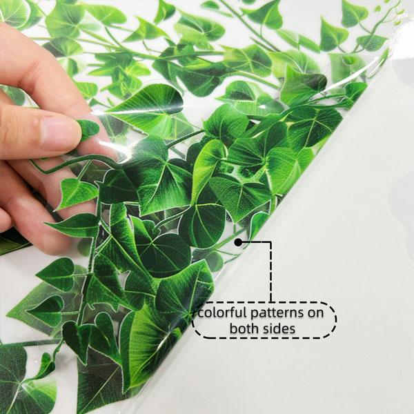 ガラスフィルム 静電気タイプ アイビー 観葉植物 葉 リーフ グリーン