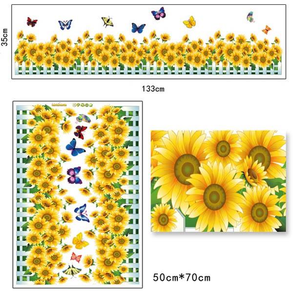ライン状 ウォールステッカー ひまわり 白い柵 幅木用 窓ガラス アートステッカー インテリア 植物 北欧風 Diy 剥がせる Wsl Ay7022 Peachyshop 通販 Yahoo ショッピング
