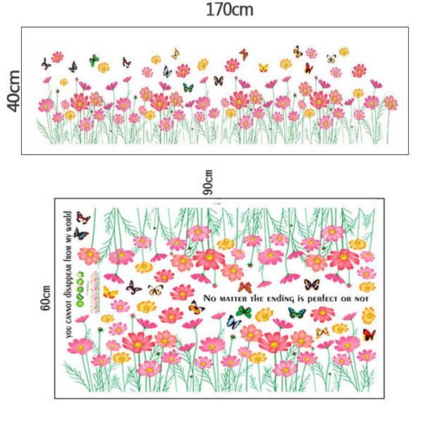 ライン状 ウォールステッカー コスモス 花畑 秋桜 蝶 幅木用 窓ガラス アートステッカー インテリア 植物 北欧風 Diy 剥がせる Wsl La6021 Peachyshop 通販 Yahoo ショッピング