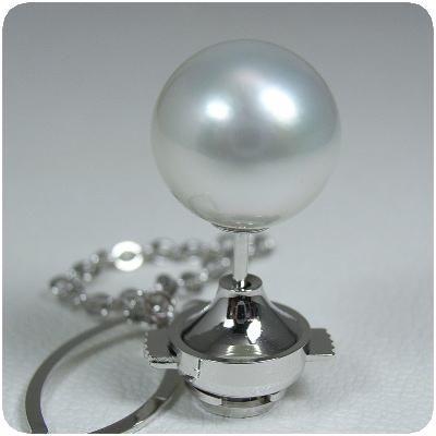 大珠サイズ　白蝶真珠　タイタック 南洋パールタイピン 白蝶真珠タイタック 11,3mm : パールバロック