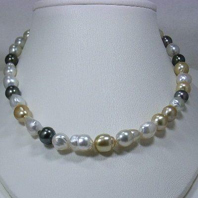 バロックパールネックレス 白蝶 黒蝶真珠 マルチカラー 9 11mm N 0271 パールバロック 通販 Yahoo ショッピング