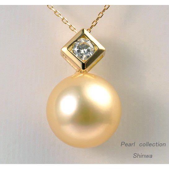 真珠ネックレス　パールペンダント　白蝶真珠　K18　11.1mm/sp506