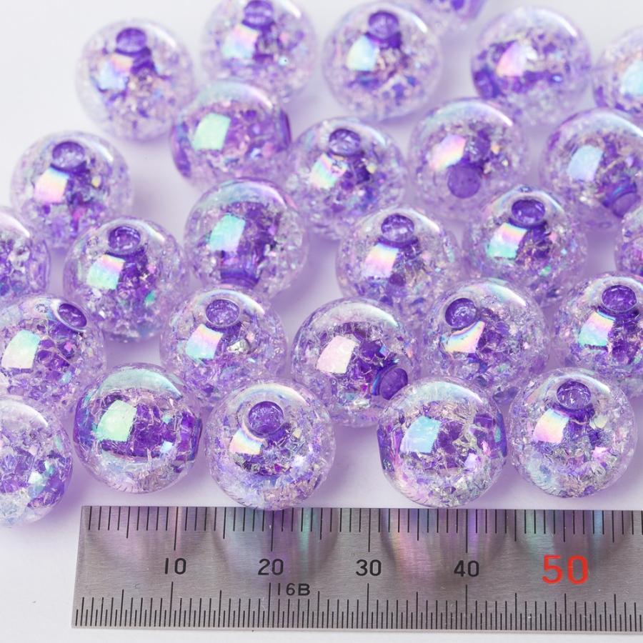 クラッシュビーズ 14mm 30個 両穴 パープル 紫 大粒 クラックビー玉 アクセサリー ハンドメイド パーツ ピアスパーツ 大きいビーズ |  | 01