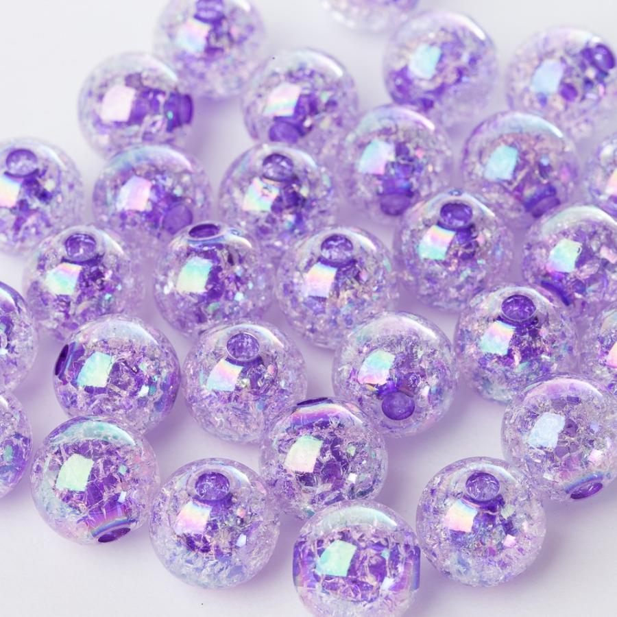 クラッシュビーズ 14mm 30個 両穴 パープル 紫 大粒 クラックビー玉 アクセサリー ハンドメイド パーツ ピアスパーツ 大きいビーズ |  | 03