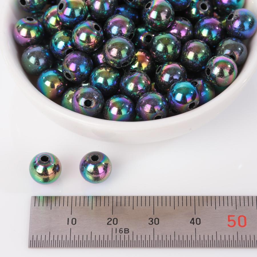 しゃぼん玉風ビーズ 8mm 100個 両穴 アクリルビーズ ABカラービーズ 黒 メタリック ブラック ビーズパーツ アクセサリー ピアスパーツ |  | 03