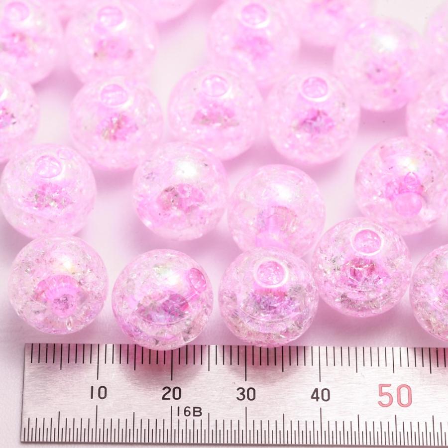 クラッシュビーズ 14mm 30個 両穴 ピンク 大粒 クラック ビー玉 アクセサリー ハンドメイドパーツ ピアスパーツ 大きいビーズ |  | 02