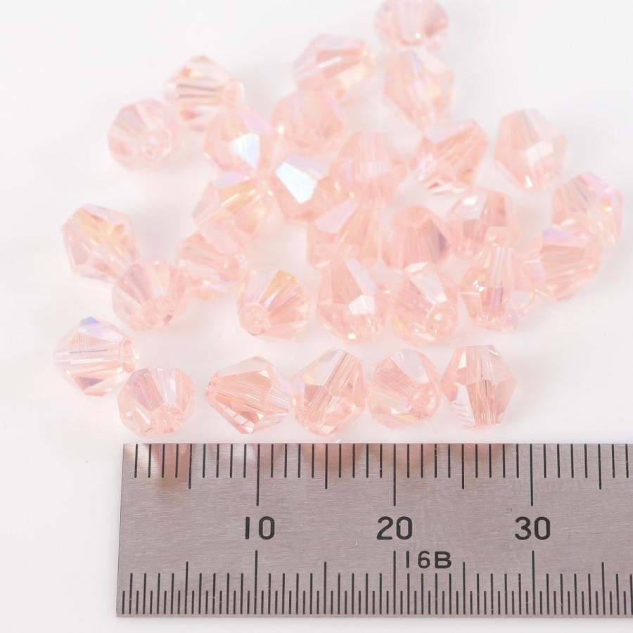 水晶ビーズ 6mm 30個 両穴 ABクリスタル ガラスカット スワロビーズ そろばん型 ピンク ガラス ピアスパーツ アクセサリーパーツ |  | 01