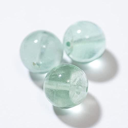 グリーンフローライト 天然石ビーズ 10mm 3粒 両穴  蛍石 ほたるいし 天然の薄緑 パワーストーン アクセサリーパーツ ブレスレットパーツ 丸玉 ラウンド |  | 01