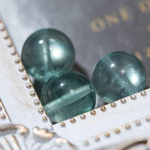 グリーンフローライト 天然石ビーズ 10mm 3粒 両穴  蛍石 ほたるいし 天然の薄緑 パワーストーン アクセサリーパーツ ブレスレットパーツ 丸玉 ラウンド |  | 02