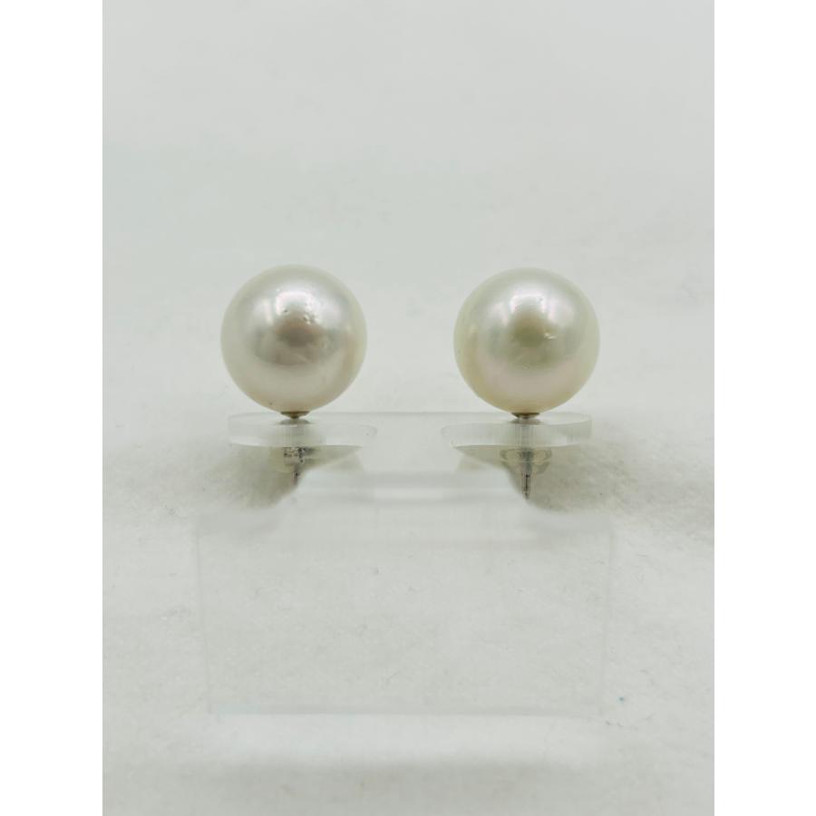 南洋 白蝶 パール 真珠 ピアス K14WG 14.0mm South Sea Pearl : パール 