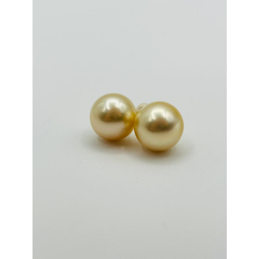 南洋 白蝶 パール ナチュラル シャンパンゴールド 真珠 ピアス K18 12.0mm South Sea Pearl 南洋金珠