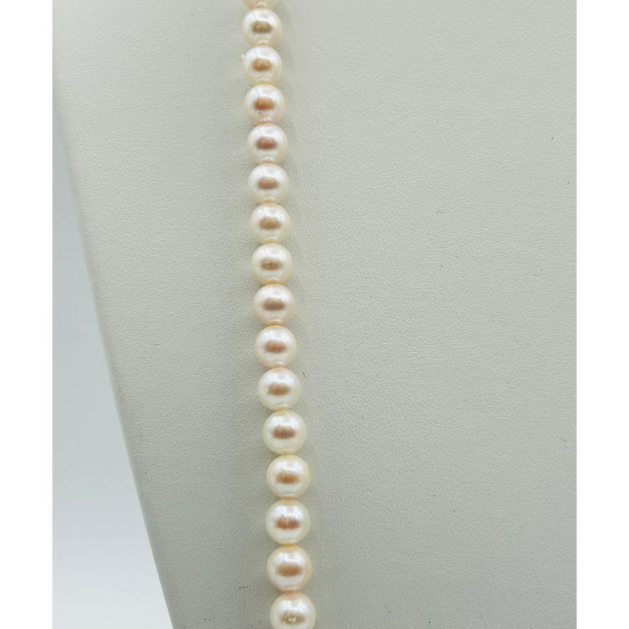 アコヤ パール 真珠 ロングネックレス 80cm SVクリップクラスプ 7.0