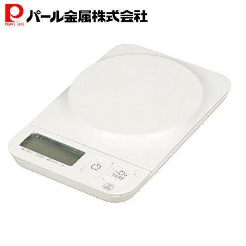 デジタル キッチン 卓越 スケール 日本製 2.0kg用 ホワイト シンプルミー パール金属 D-18