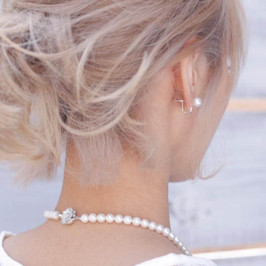 パール ネックレスセット 高級 淡水真珠 フォーマルセット 約7.0-7.5mm シルバー SV 結婚式 冠婚葬祭_2