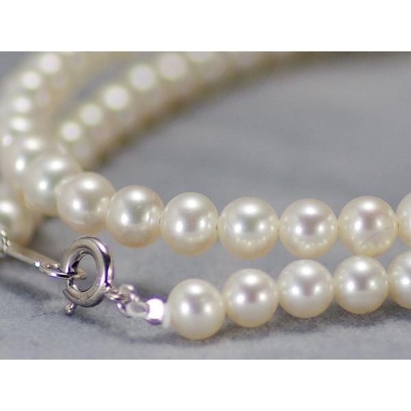 高級 淡水真珠 パール フォーマル ネックレス 約5.0-6.0mm シルバー SV 結婚式 冠婚葬祭の画像