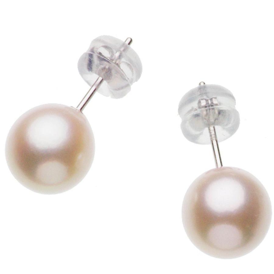 パール ピアス アコヤ真珠 一粒 スタッドピアス 約7.5mm ホワイトゴールド 結婚式 冠婚葬祭 あこや本真珠の画像