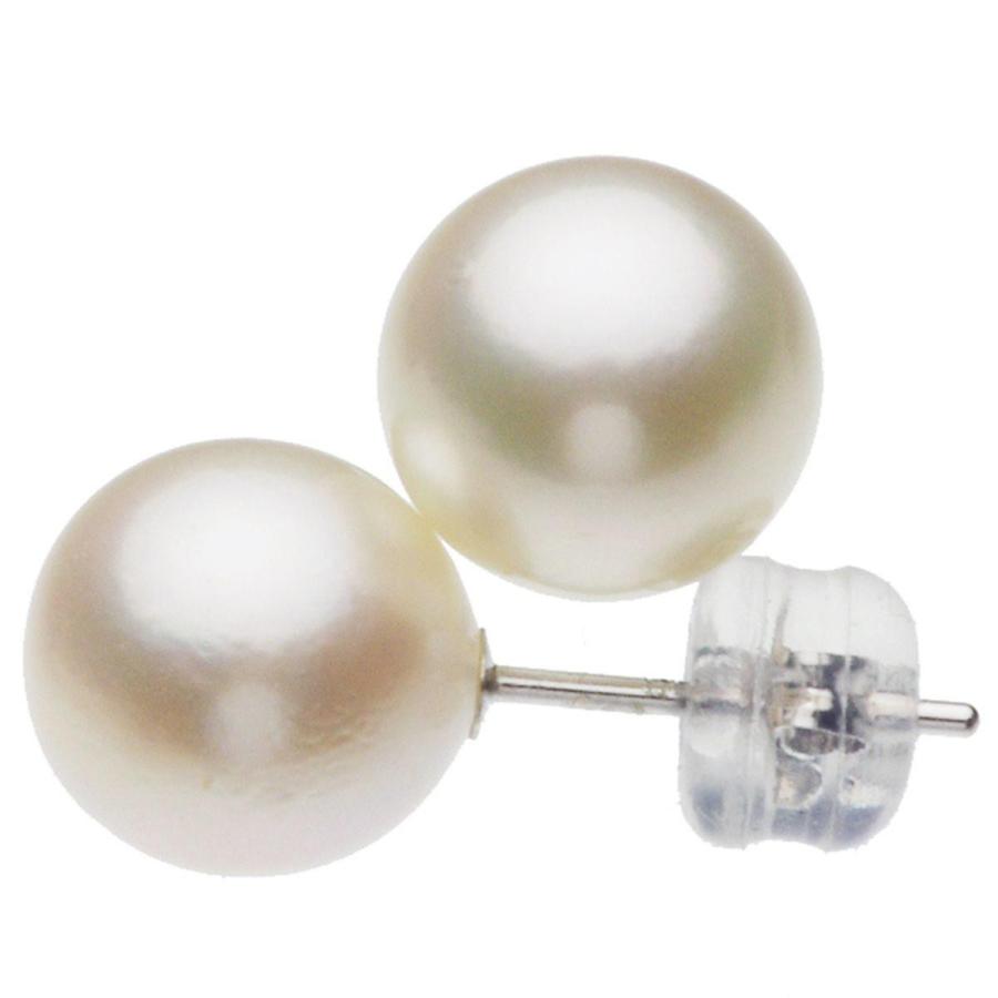 パール ピアス アコヤ真珠 一粒 スタッドピアス 約7.5mm ホワイトゴールド 結婚式 冠婚葬祭 あこや本真珠の画像