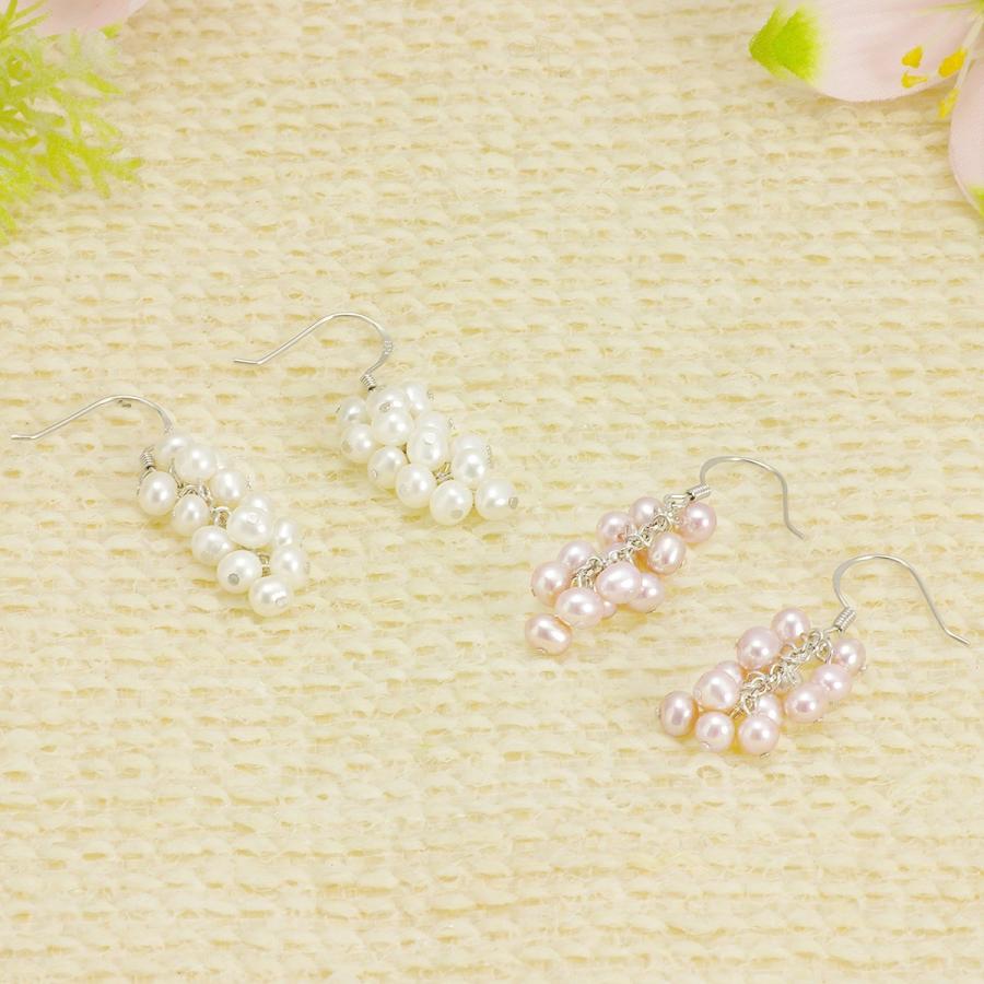 淡水真珠 パール ブドウ ジャラ ピアス約3.5mm シルバー SV 結婚 淡水真珠 パール ブドウ ジャラ ピアス約3.5mm シルバー SV 結婚