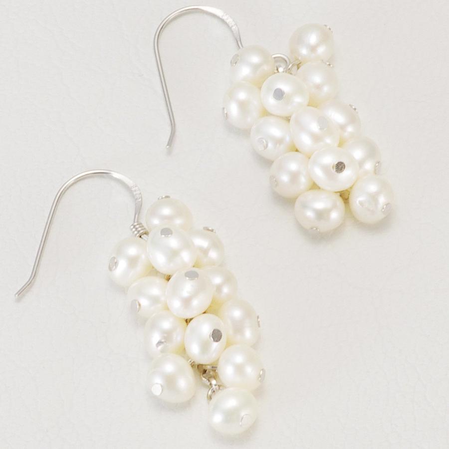 淡水真珠 パール ブドウ ジャラ ピアス約3.5mm シルバー SV 結婚 淡水真珠 パール ブドウ ジャラ ピアス約3.5mm シルバー SV 結婚