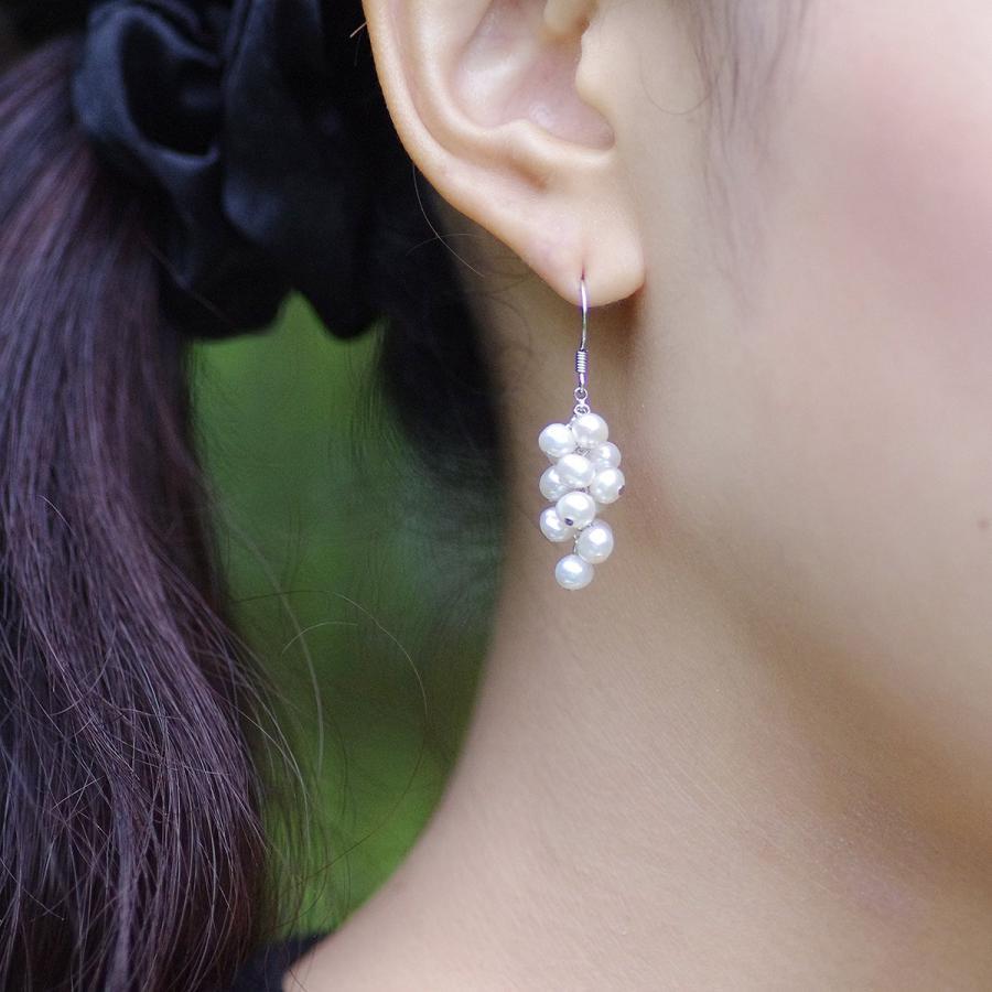 淡水真珠 パール ブドウ ジャラ ピアス約3.5mm シルバー SV 結婚式 