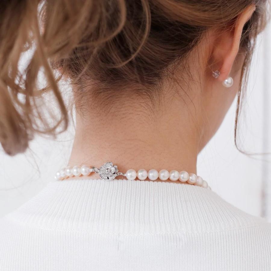 パール ネックレスセット アコヤ真珠 フォーマル2点セット 約8.0-8.5