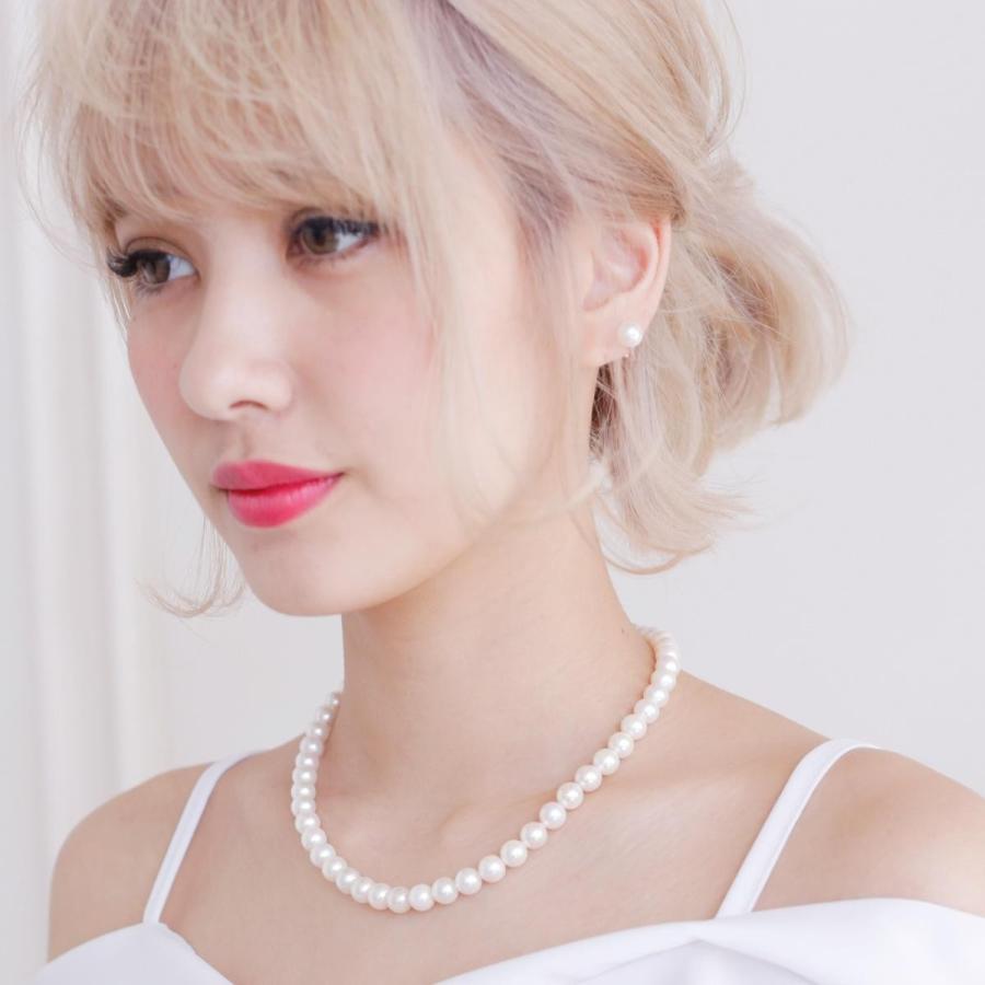 パール ネックレスセット アコヤ真珠 8.0-8.5mm シルバー 結婚式 冠婚葬祭 プレゼント 大粒 カジュアル母の日 ギフトの画像