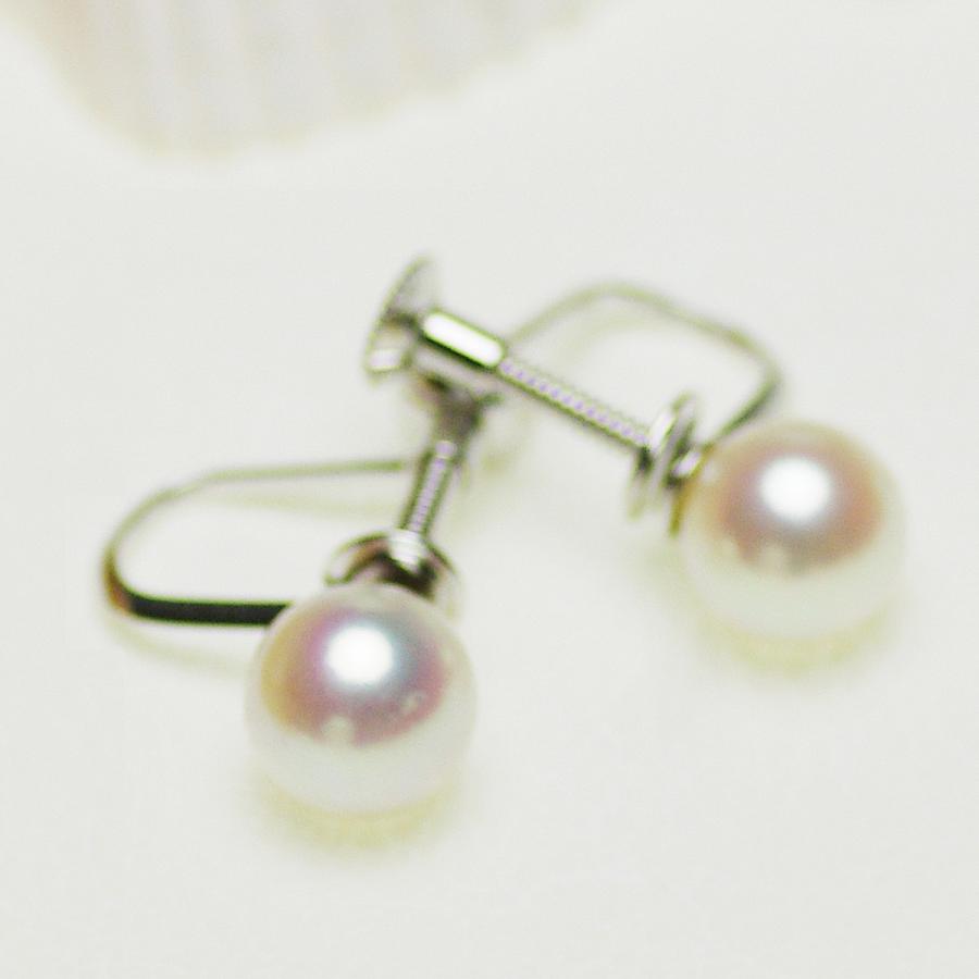 アコヤ真珠 パール イヤリング 約7.0mm シルバー SV 結婚式 冠婚葬祭 
