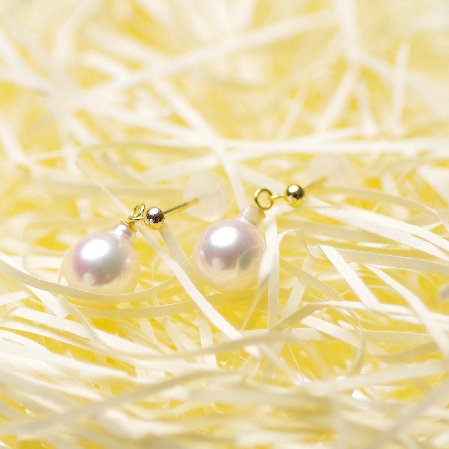 パール ピアス アコヤ真珠 バロックパール 揺れる しずく型 涙 7.5mm