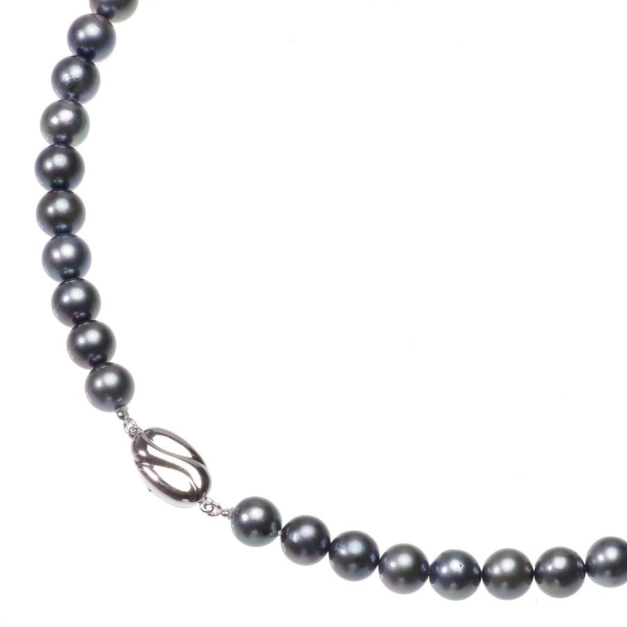 アコヤ真珠 ネックレス 8mm 8.0 - 8.5mm ブルーグレー 染 冠婚葬祭 