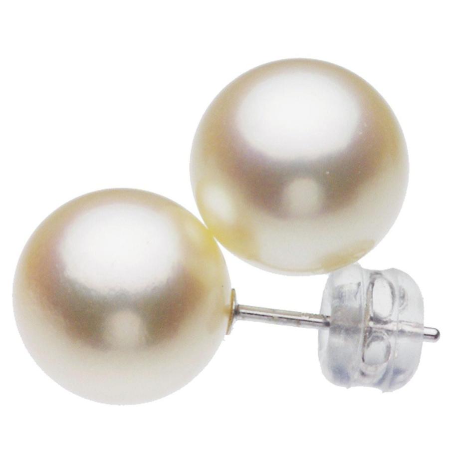 パール ピアス アコヤ本真珠 一粒 スタッドピアス 約9.0mm K14WG 結婚