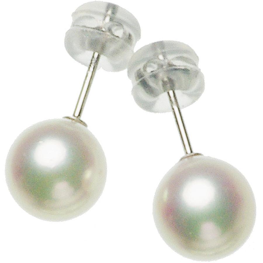 花珠 アコヤ真珠 ピアス 一粒 パール スタッドピアス 7.0mm K14WG