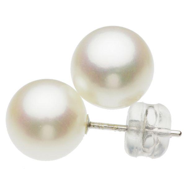 パール ピアス 高級 淡水真珠 一粒 スタッドピアス 約7.5mm ホワイト
