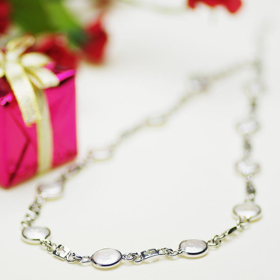 パール ネックレス 高級 淡水真珠 オリジナルネックレス 約9.0-9.5mm シルバー925 コイン 結婚式の画像