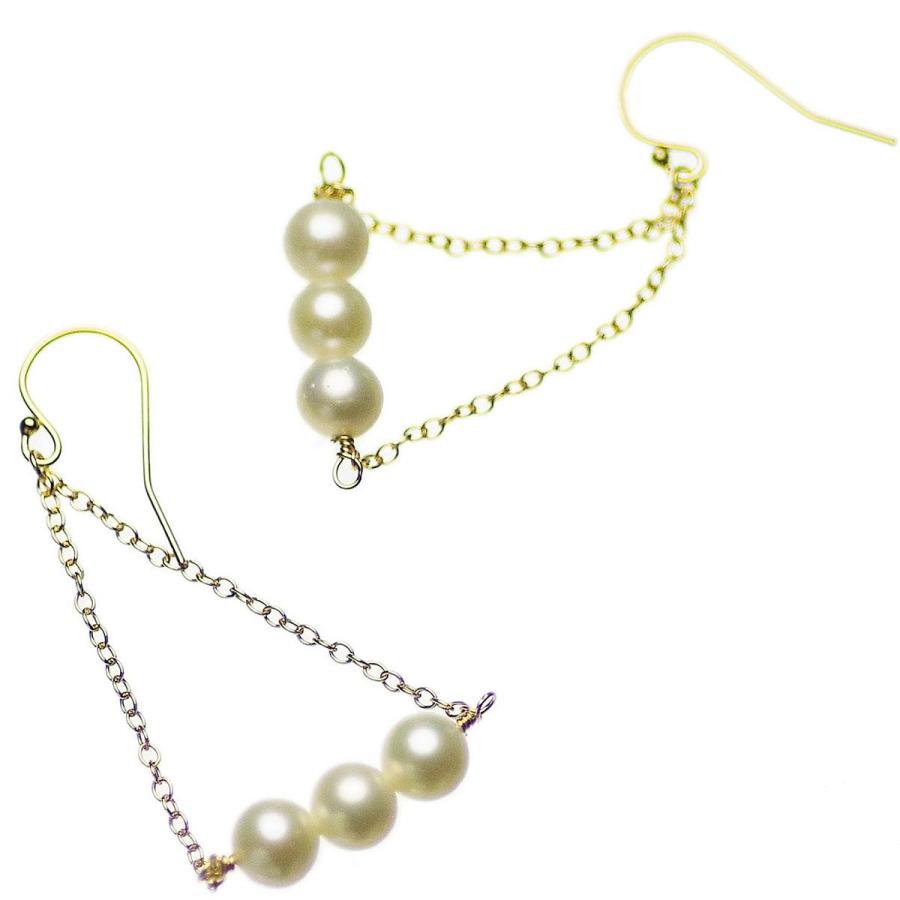 パール ピアス 高級 淡水真珠 本真珠 フックピアス 6.0mm K14GF 結婚式 
