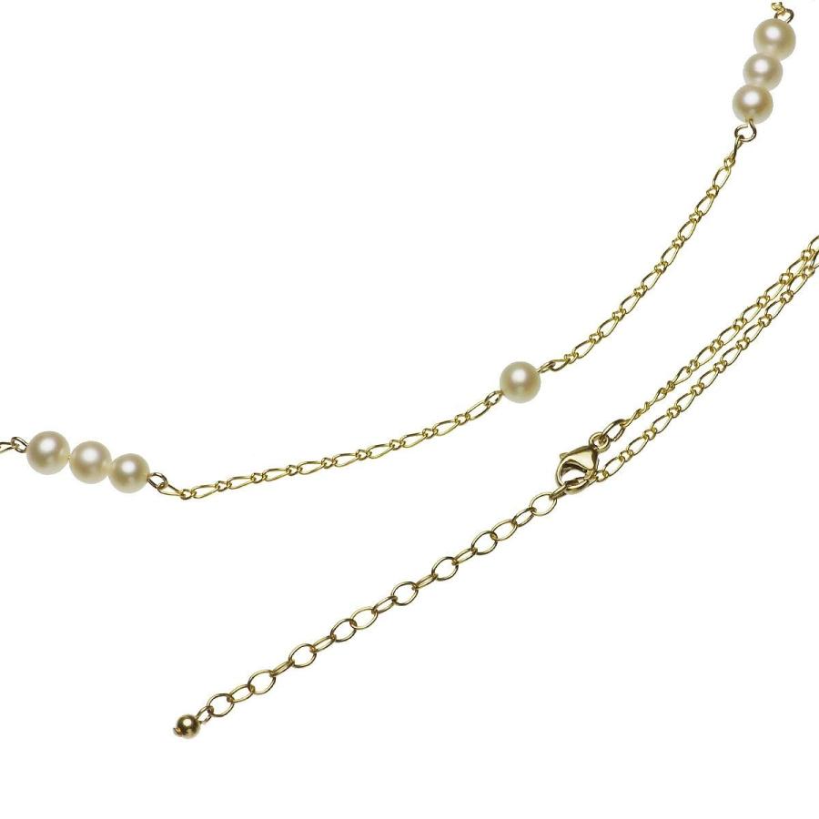パール ステーションネックレス 高級 淡水真珠 本真珠 5-5.5mm K14GF