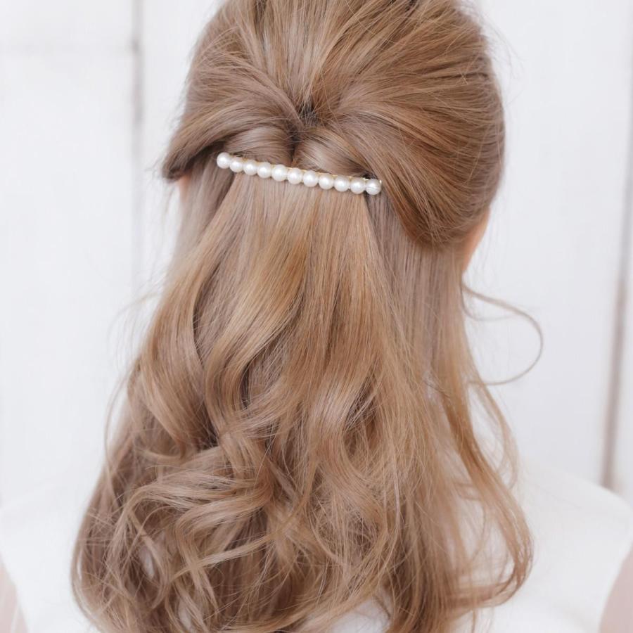 パール バレッタ 高級 淡水真珠 8.0-8.5mm 本真珠 ヘア