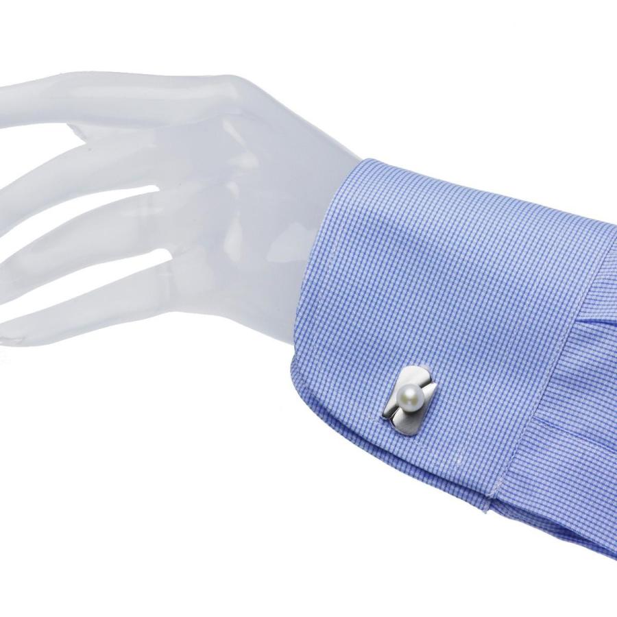 パール カフスボタン 高級 淡水真珠 7.5mm カフス カフリンクス 父の日