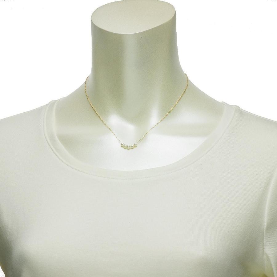 パール ペンダント 高級 淡水真珠 ラインペンダント 約3.5mm×5 K18YG