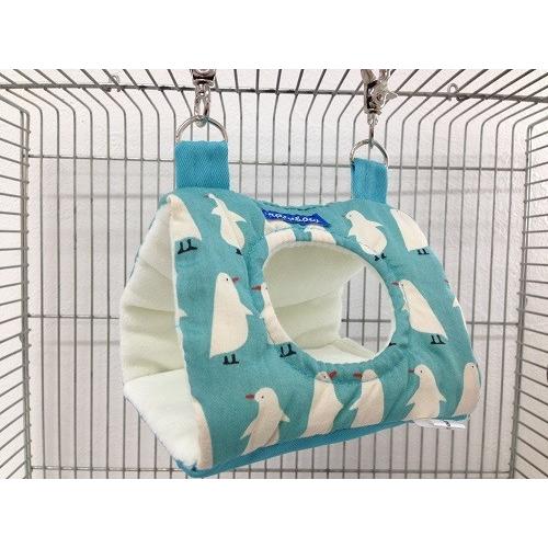 Rainbow ペンギンのさんかくトンネル（グリーン×Sサイズ）インコ オウム 鳥 ベッド バード テント おもちゃ | 