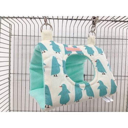 Rainbow ペンギンのさんかくトンネル（ホワイト×Sサイズ）インコ オウム 鳥 ベッド バード テント おもちゃ | 