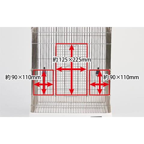 SANKO イージーホーム ステンレス 37 バード WH（Ｗ380×Ｄ430×Ｈ520）ケージ 鳥かご｜pearly｜02