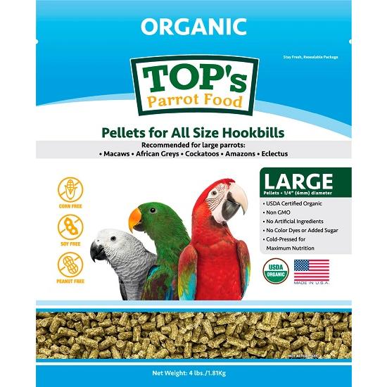 Top's Parrot Food トップ パロット フード（ラージ）453g ラージ オーガニック ペレット ナチュラル キバタン ヨウム インコ トップス 無着色 鳥 餌 454 | 