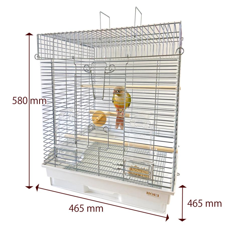 HOEI 465オカメ W465×D465×H580 横網 鳥かご ケージ 手のり 豊栄 ホーエイ オカメインコ オキナインコ ウロコインコ コザクラインコ サザナミインコ｜pearly｜04