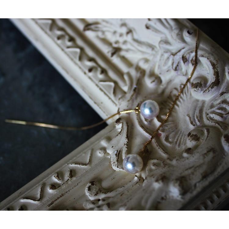アコヤ真珠　パールピアス　8mm K18YG アメリカンピアス K18 アメリカンピアス あこや真珠 パール ピアス | MAJOIE PEARL